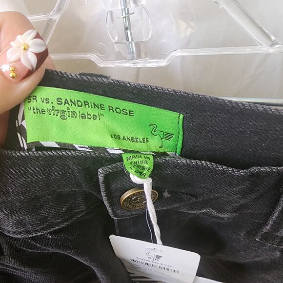 NWT Free People X Sandrine Rose Wide Leg Curve Jean Black baggy size 30 charbon - Picture 8 of 12